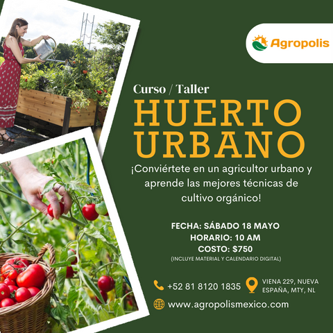 Curso - Taller "Huerto Urbano" 18 de mayo 2024, Monterrey N.L.
