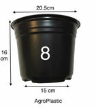 Maceta Termo Negra 8"